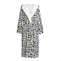 Black And White Adinkra Tribe Symbols Hooded Bathrobe