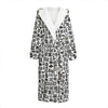 Black And White Adinkra Tribe Symbols Hooded Bathrobe