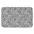 Black And White Adinkra Tribe Symbols Indoor Door Mat