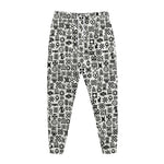 Black And White Adinkra Tribe Symbols Jogger Pants