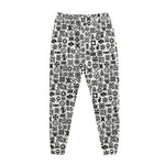 Black And White Adinkra Tribe Symbols Jogger Pants