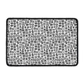 Black And White Adinkra Tribe Symbols Kitchen Mat