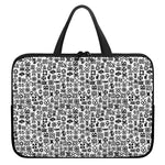 Black And White Adinkra Tribe Symbols Laptop Sleeve With Handle
