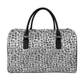 Black And White Adinkra Tribe Symbols Leather Duffel Bag