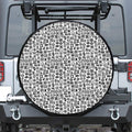 Black And White Adinkra Tribe Symbols Leather Spare Tire Cover