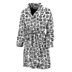 Black And White Adinkra Tribe Symbols Men's Bathrobe