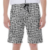 Black And White Adinkra Tribe Symbols Men's Beach Shorts