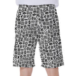 Black And White Adinkra Tribe Symbols Men's Beach Shorts