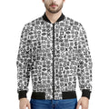 Black And White Adinkra Tribe Symbols Men's Bomber Jacket