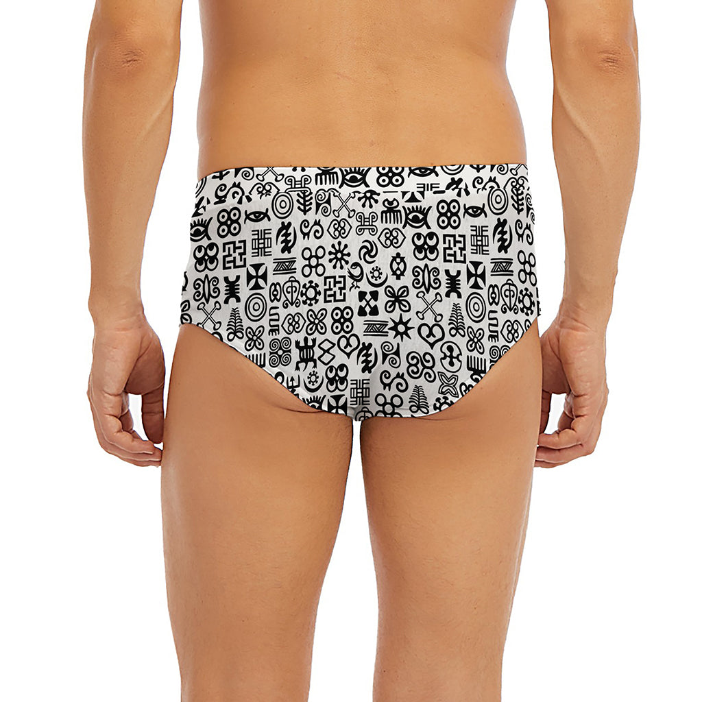 Black And White Adinkra Tribe Symbols Men's Briefs
