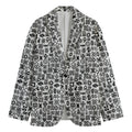 Black And White Adinkra Tribe Symbols Men's Cotton Blazer