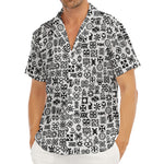 Black And White Adinkra Tribe Symbols Men's Deep V-Neck Shirt