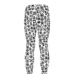 Black And White Adinkra Tribe Symbols Men's leggings