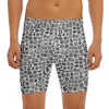 Black And White Adinkra Tribe Symbols Men's Long Boxer Briefs