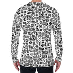 Black And White Adinkra Tribe Symbols Men's Long Sleeve T-Shirt