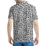 Black And White Adinkra Tribe Symbols Men's Polo Shirt