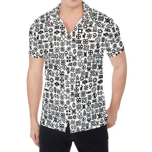 Black And White Adinkra Tribe Symbols Men's Shirt