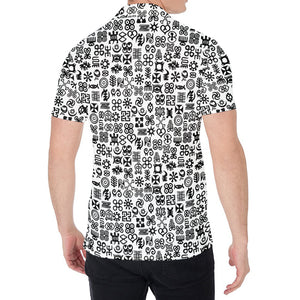 Black And White Adinkra Tribe Symbols Men's Shirt