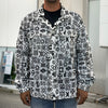 Black And White Adinkra Tribe Symbols Men's Shirt Jacket