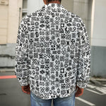 Black And White Adinkra Tribe Symbols Men's Shirt Jacket