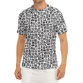 Black And White Adinkra Tribe Symbols Men's Short Sleeve Rash Guard