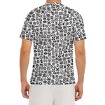 Black And White Adinkra Tribe Symbols Men's Short Sleeve Rash Guard