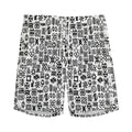 Black And White Adinkra Tribe Symbols Men's Athletic Shorts