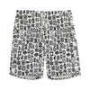 Black And White Adinkra Tribe Symbols Men's Sports Shorts