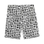 Black And White Adinkra Tribe Symbols Men's Sports Shorts