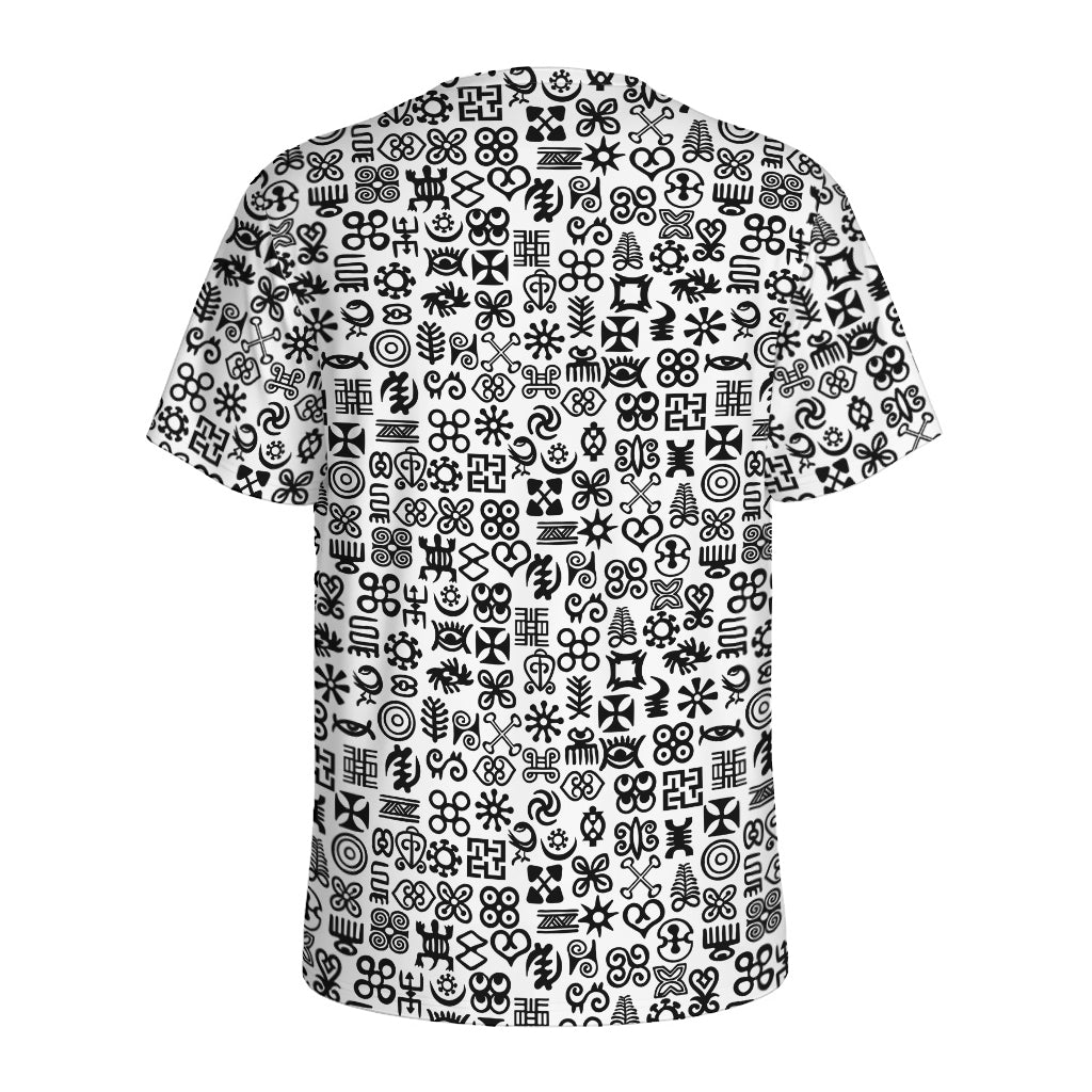 Black And White Adinkra Tribe Symbols Men's Sports T-Shirt