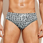 Black And White Adinkra Tribe Symbols Men's Swim Briefs