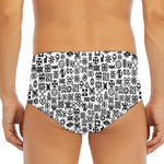 Black And White Adinkra Tribe Symbols Men's Triangle Swim Briefs