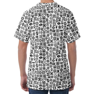 Black And White Adinkra Tribe Symbols Men's Velvet T-Shirt