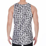 Black And White Adinkra Tribe Symbols Men's Velvet Tank Top