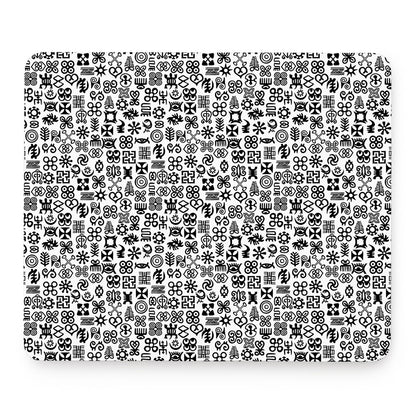 Black And White Adinkra Tribe Symbols Mouse Pad