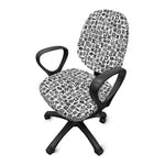 Black And White Adinkra Tribe Symbols Office Chair Cover