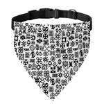 Black And White Adinkra Tribe Symbols Over The Collar Dog Bandana