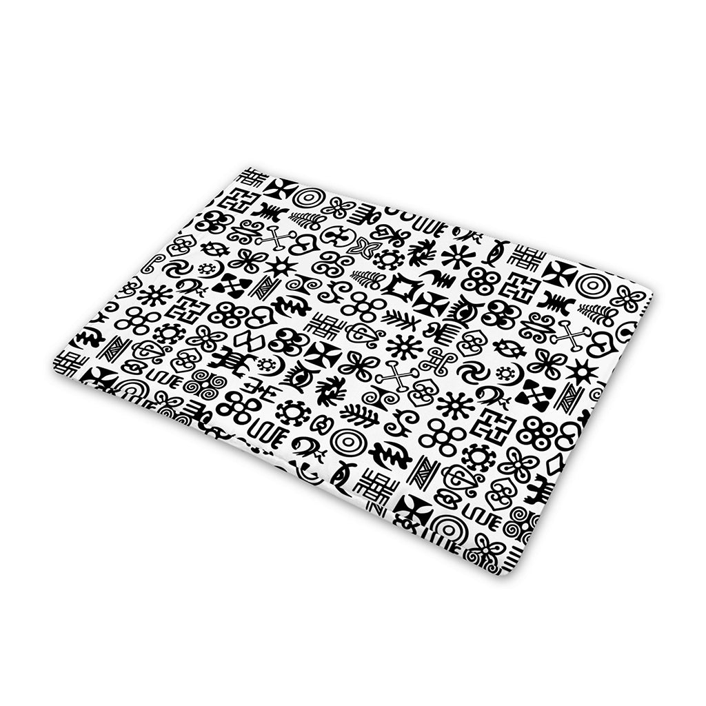 Black And White Adinkra Tribe Symbols Pet Cooling Mat Cover