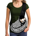 Black And White Adinkra Tribe Symbols Pet Sling Carrier