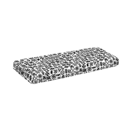 Black And White Adinkra Tribe Symbols Piano Keyboard Cover