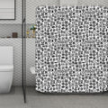 Black And White Adinkra Tribe Symbols Polyester Shower Curtain