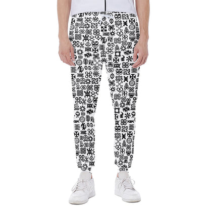 Black And White Adinkra Tribe Symbols Scuba Joggers