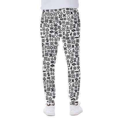 Black And White Adinkra Tribe Symbols Scuba Joggers