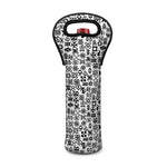 Black And White Adinkra Tribe Symbols Single Neoprene Wine Tote