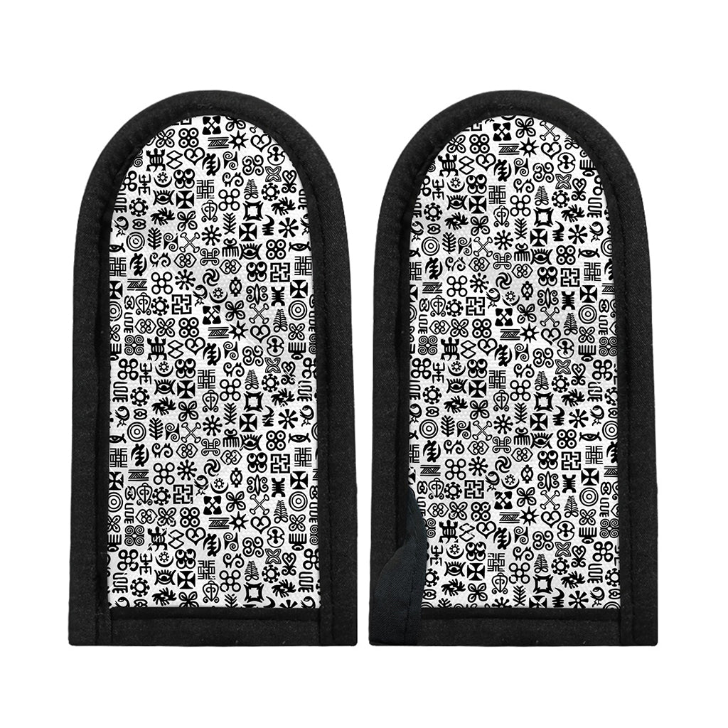 Black And White Adinkra Tribe Symbols Skillet Handle Cover