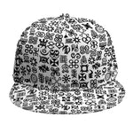 Black And White Adinkra Tribe Symbols Snapback Cap