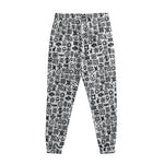 Black And White Adinkra Tribe Symbols Sweatpants