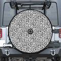 Black And White Adinkra Tribe Symbols Tire Cover With Camera Hole