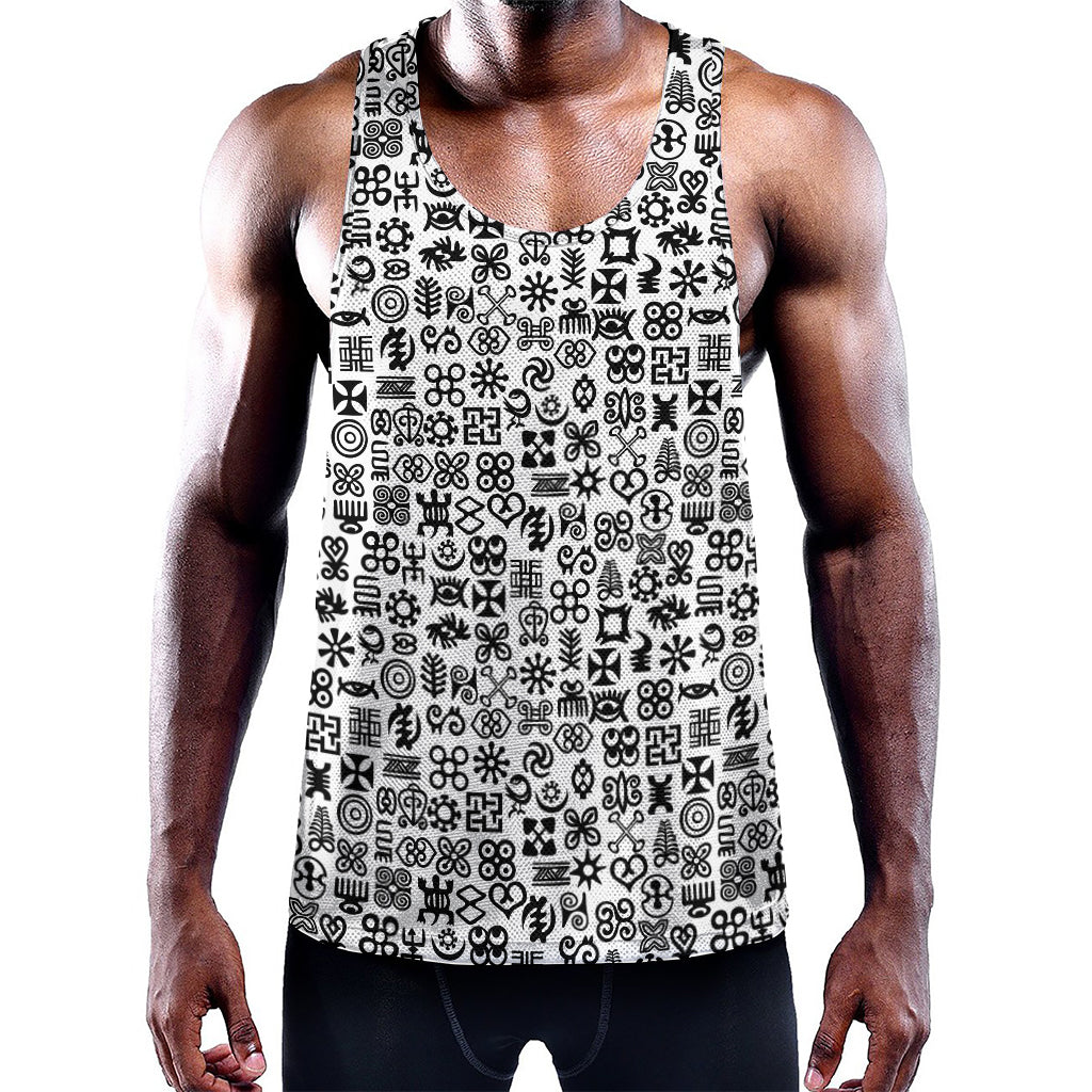 Black And White Adinkra Tribe Symbols Training Tank Top