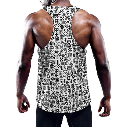 Black And White Adinkra Tribe Symbols Training Tank Top